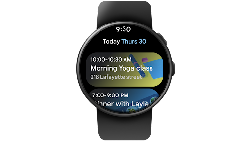 Browsing through Google Calendar, opening an event and replying "yes" to that event on a Wear OS smartwatch.
