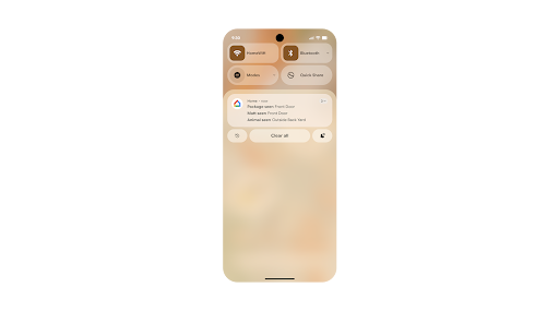 Three notifications from the Google Home app bundled together into a single card.